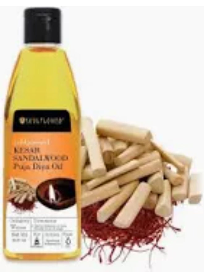 Soulflower Pooja Diya Oil for Festival, Hawan, Spiritual Puja | Lamp Oil, Spiritual Fragrance, Smokeless Deepam Oil, Decoration | Saffron (Kesar) and Sandalwood (Chandan), 225ml (Pack of 2) - Image 3
